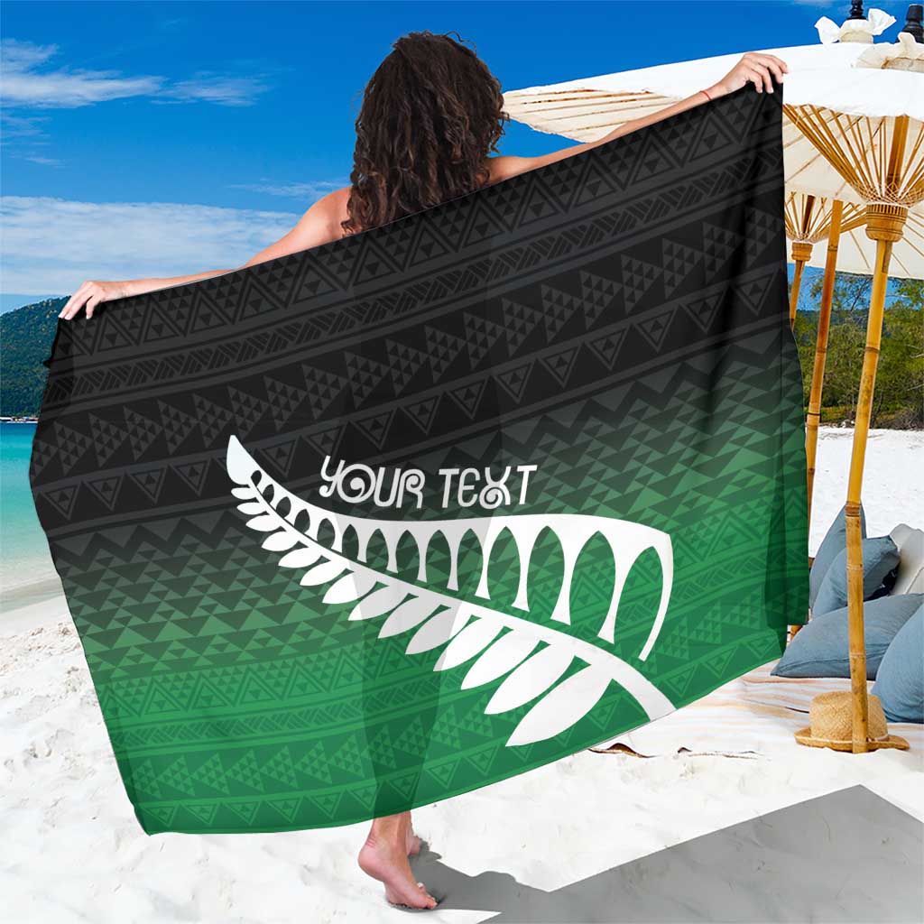 Green Silver Fern Spirit Taniko Tukutuku Personalised Sarong LT9 One Size 44 x 66 inches Green - Polynesian Pride