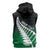 Green Silver Fern Spirit Taniko Tukutuku Personalised Sleeveless Zip Hoodie - Polynesian Pride
