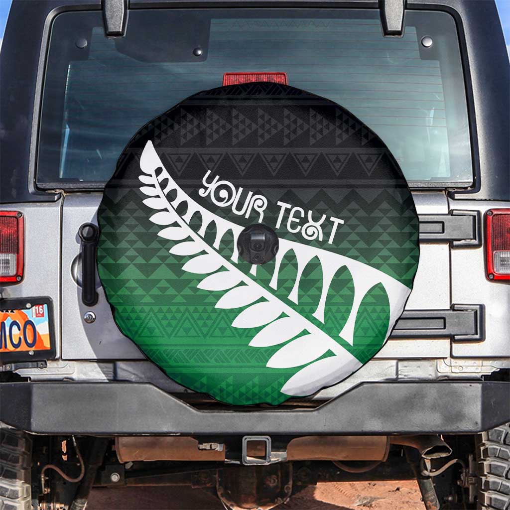 Green Silver Fern Spirit Taniko Tukutuku Personalised Spare Tire Cover LT9 Green - Polynesian Pride