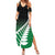 Green Silver Fern Spirit Taniko Tukutuku Personalised Summer Maxi Dress