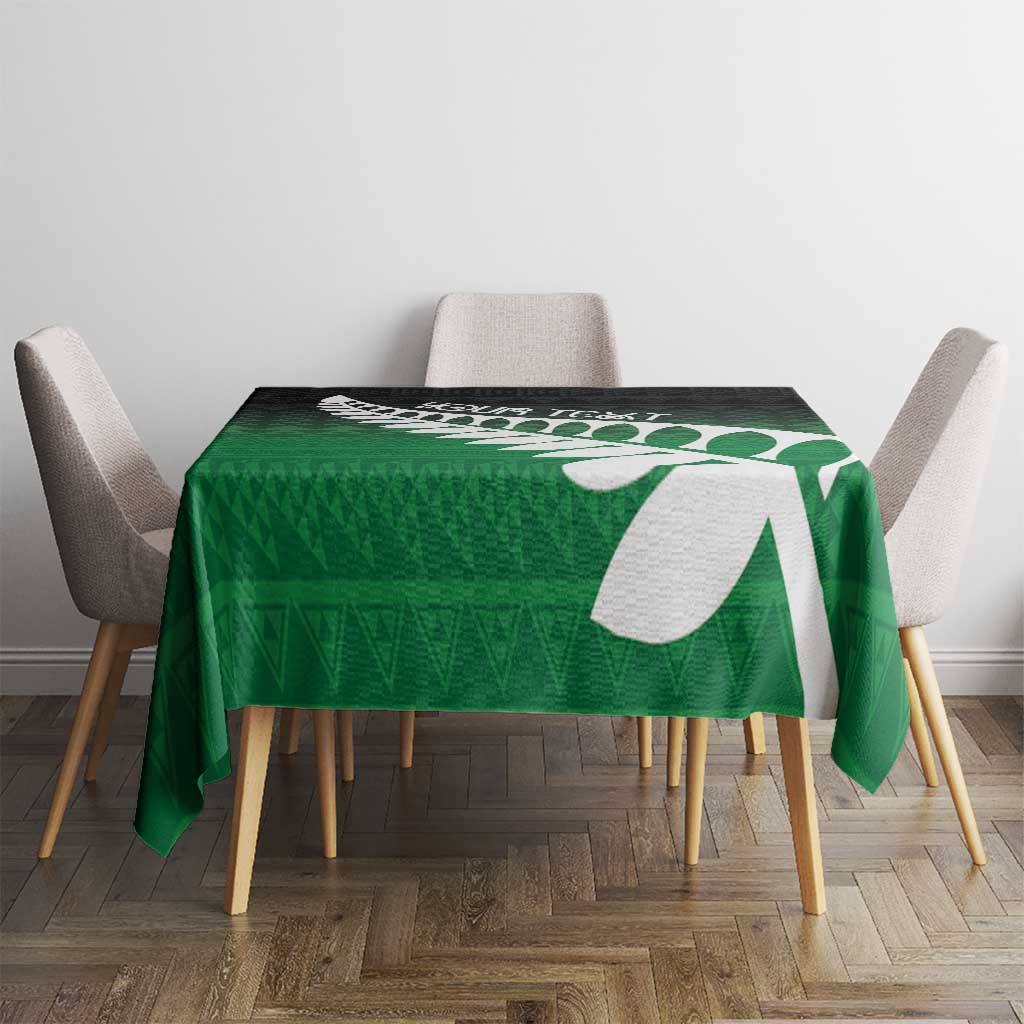Green Silver Fern Spirit Taniko Tukutuku Personalised Tablecloth