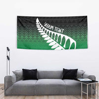 Green Silver Fern Spirit Taniko Tukutuku Personalised Tapestry