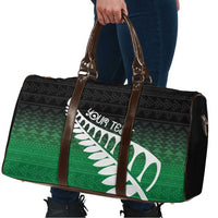 Green Silver Fern Spirit Taniko Tukutuku Personalised Travel Bag - Polynesian Pride
