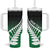 Green Silver Fern Spirit Taniko Tukutuku Personalised Tumbler With Handle
