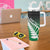 Green Silver Fern Spirit Taniko Tukutuku Personalised Tumbler With Handle