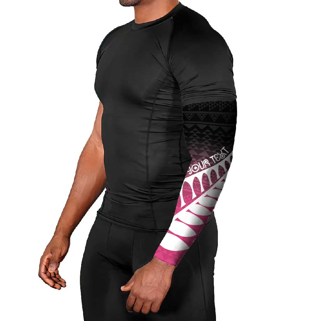 Pink Silver Fern Spirit Taniko Tukutuku Personalised Arm Sleeves - Polynesian Pride