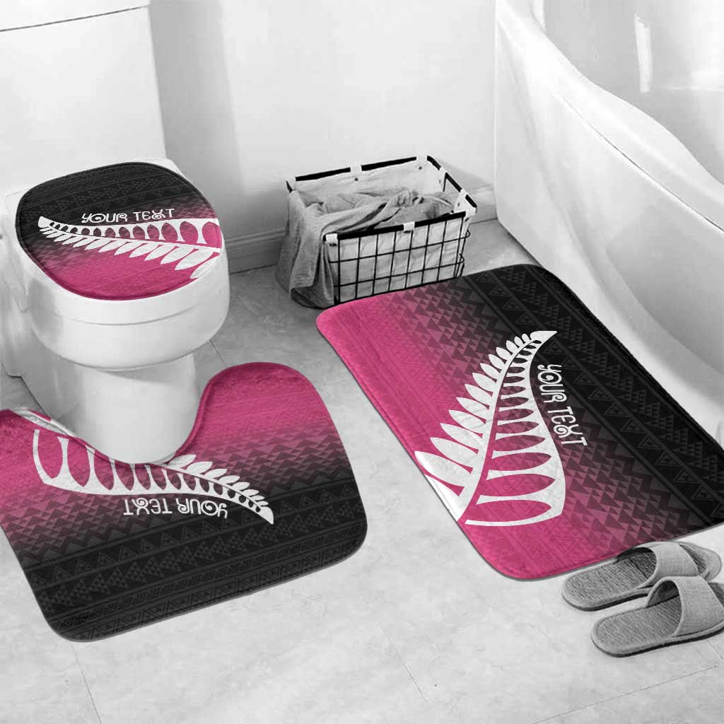 Pink Silver Fern Spirit Taniko Tukutuku Personalised Bathroom Set - Polynesian Pride