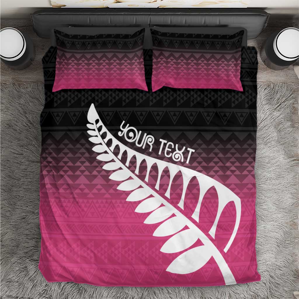 Pink Silver Fern Spirit Taniko Tukutuku Personalised Bedding Set LT9 Pink - Polynesian Pride