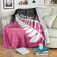 Pink Silver Fern Spirit Taniko Tukutuku Personalised Blanket