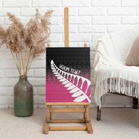 Pink Silver Fern Spirit Taniko Tukutuku Personalised Canvas Wall Art