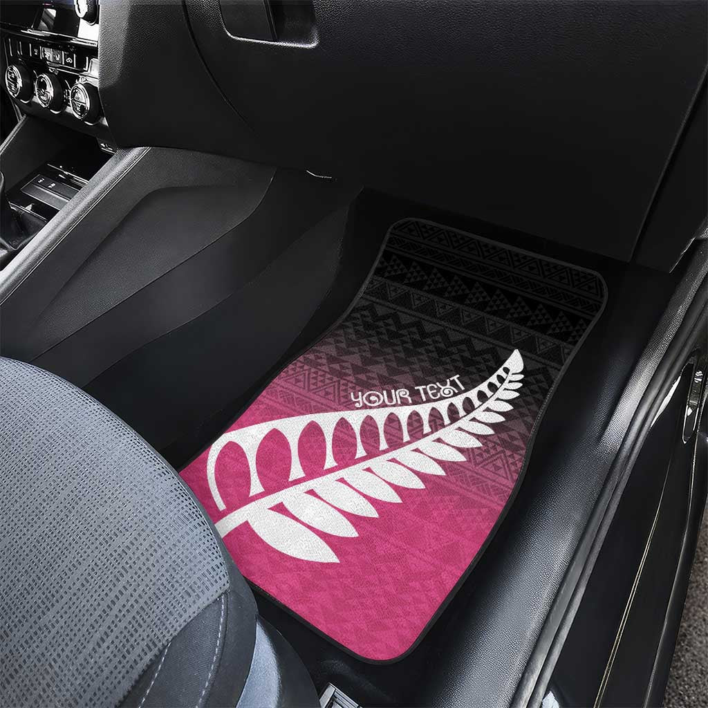 Pink Silver Fern Spirit Taniko Tukutuku Personalised Car Mats