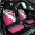 Pink Silver Fern Spirit Taniko Tukutuku Personalised Car Seat Cover
