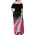 Pink Silver Fern Spirit Taniko Tukutuku Personalised Family Matching Off Shoulder Maxi Dress and Hawaiian Shirt