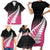 Pink Silver Fern Spirit Taniko Tukutuku Personalised Family Matching Short Sleeve Bodycon Dress and Hawaiian Shirt