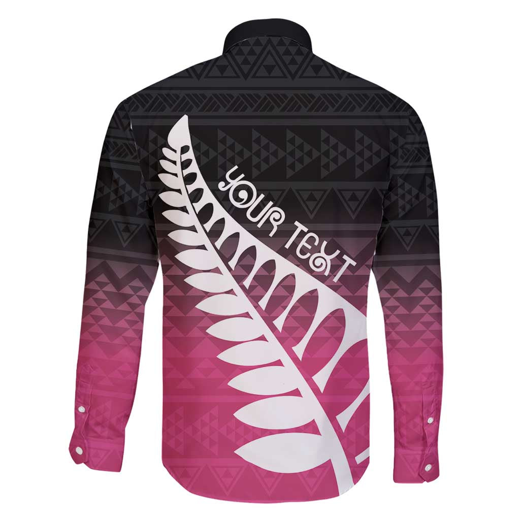 Pink Silver Fern Spirit Taniko Tukutuku Personalised Family Matching Short Sleeve Bodycon Dress and Hawaiian Shirt LT9 - Polynesian Pride