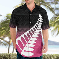 Pink Silver Fern Spirit Taniko Tukutuku Personalised Hawaiian Shirt