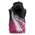 Pink Silver Fern Spirit Taniko Tukutuku Personalised Sleeveless Hoodie - Polynesian Pride
