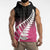 Pink Silver Fern Spirit Taniko Tukutuku Personalised Sleeveless Hoodie - Polynesian Pride