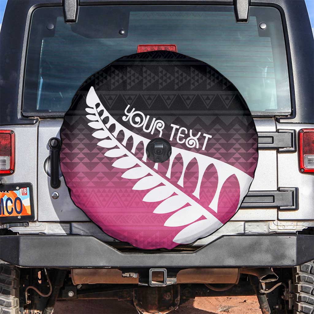 Pink Silver Fern Spirit Taniko Tukutuku Personalised Spare Tire Cover LT9 Pink - Polynesian Pride