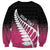 Pink Silver Fern Spirit Taniko Tukutuku Personalised Sweatshirt
