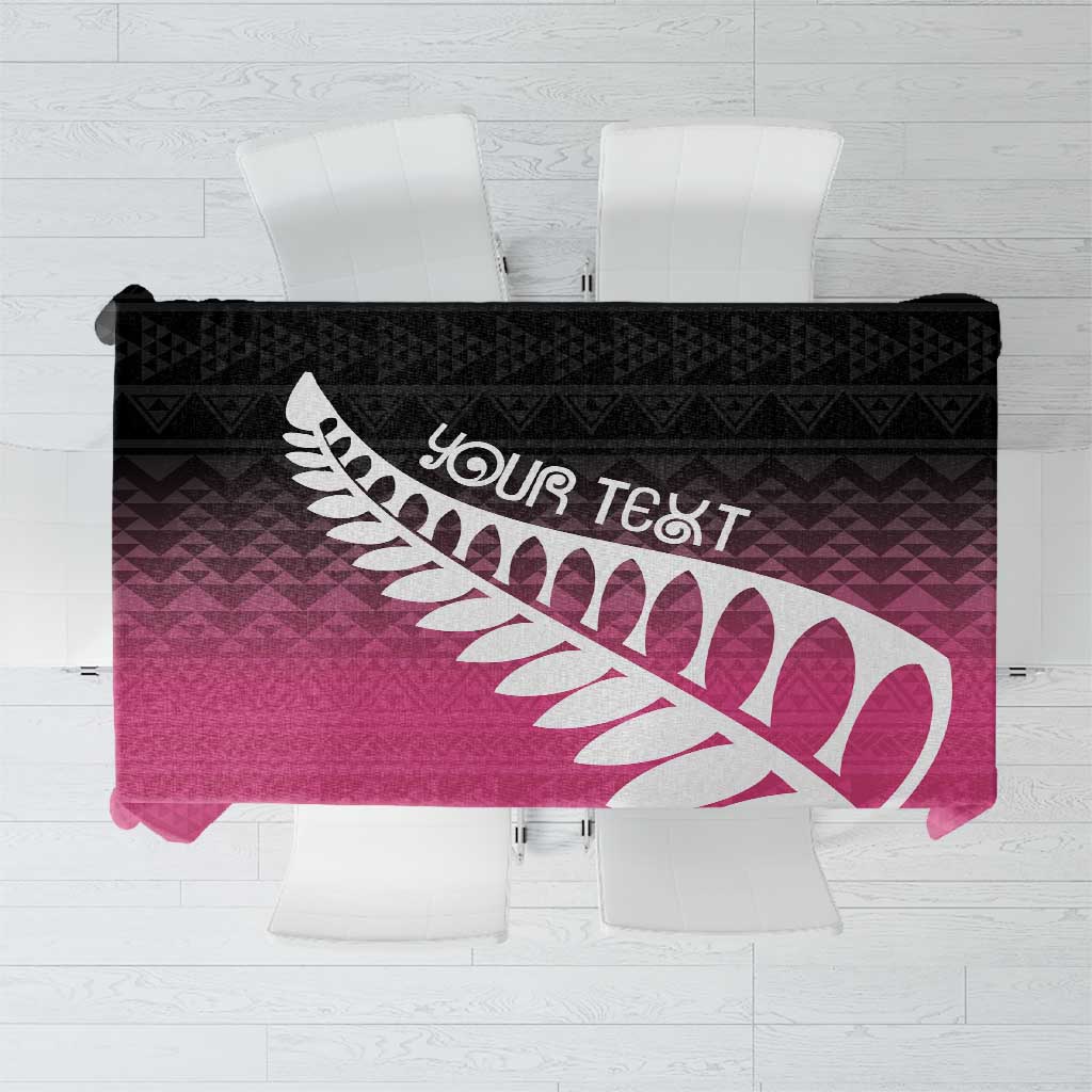 Pink Silver Fern Spirit Taniko Tukutuku Personalised Tablecloth