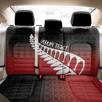 Red Silver Fern Spirit Taniko Tukutuku Personalised Back Car Seat Cover LT9 - Polynesian Pride