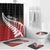 Red Silver Fern Spirit Taniko Tukutuku Personalised Bathroom Set - Polynesian Pride