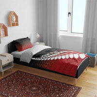 Red Silver Fern Spirit Taniko Tukutuku Personalised Bedding Set