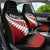 Red Silver Fern Spirit Taniko Tukutuku Personalised Car Seat Cover