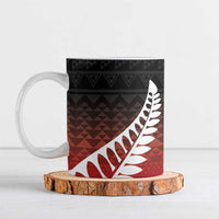 Red Silver Fern Spirit Taniko Tukutuku Personalised Ceramic Mug - Polynesian Pride