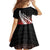 Red Silver Fern Spirit Taniko Tukutuku Personalised Family Matching Mermaid Dress and Hawaiian Shirt