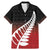 Red Silver Fern Spirit Taniko Tukutuku Personalised Family Matching Mermaid Dress and Hawaiian Shirt