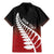 Red Silver Fern Spirit Taniko Tukutuku Personalised Family Matching Mermaid Dress and Hawaiian Shirt