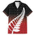 Red Silver Fern Spirit Taniko Tukutuku Personalised Family Matching Short Sleeve Bodycon Dress and Hawaiian Shirt