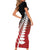 Red Silver Fern Spirit Taniko Tukutuku Personalised Family Matching Short Sleeve Bodycon Dress and Hawaiian Shirt