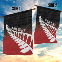 Red Silver Fern Spirit Taniko Tukutuku Personalised Garden Flag