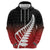 Red Silver Fern Spirit Taniko Tukutuku Personalised Hoodie