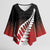 Red Silver Fern Spirit Taniko Tukutuku Personalised Kimono Sleeve Blouse - Polynesian Pride