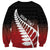 Red Silver Fern Spirit Taniko Tukutuku Personalised Sweatshirt