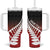 Red Silver Fern Spirit Taniko Tukutuku Personalised Tumbler With Handle