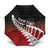 Red Silver Fern Spirit Taniko Tukutuku Personalised Umbrella - Polynesian Pride