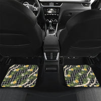 Aloha Puakenikeni Anthurium Pikake Lei Car Mats Black Hawaiian Palaka Pattern