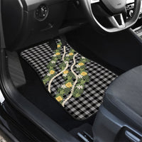 Aloha Puakenikeni Anthurium Pikake Lei Car Mats Black Hawaiian Palaka Pattern
