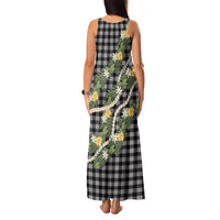 Aloha Puakenikeni Anthurium Pikake Lei Family Matching Tank Maxi Dress and Hawaiian Shirt Black Hawaiian Palaka Pattern