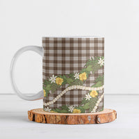 Aloha Puakenikeni Anthurium Pikake Lei Ceramic Mug Chocolate Hawaiian Palaka Pattern