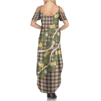 Aloha Puakenikeni Anthurium Pikake Lei Family Matching Summer Maxi Dress and Hawaiian Shirt Chocolate Hawaiian Palaka Pattern
