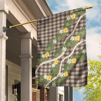 Aloha Puakenikeni Anthurium Pikake Lei Garden Flag Chocolate Hawaiian Palaka Pattern