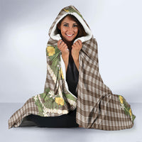 Aloha Puakenikeni Anthurium Pikake Lei Hooded Blanket Chocolate Hawaiian Palaka Pattern