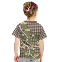 Aloha Puakenikeni Anthurium Pikake Lei Kid T Shirt Chocolate Hawaiian Palaka Pattern