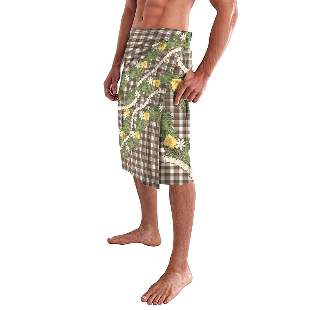 Aloha Puakenikeni Anthurium Pikake Lei Lavalava Chocolate Hawaiian Palaka Pattern